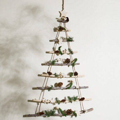 Dibor Traditional Nordic Pine Xmas Decor Christmas Tree Ladder Hanging Decoration from B&Q