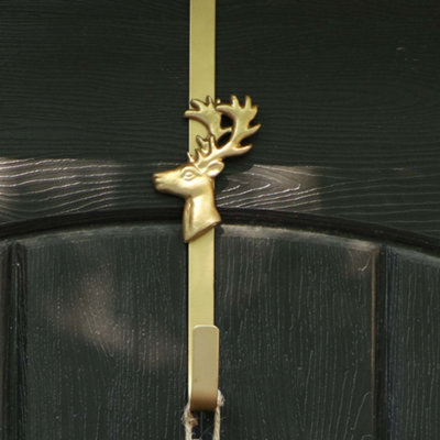 Dibor Brushed Gold Deer Over Door Christmas Decoration Wreath Hanger Hook from B&Q