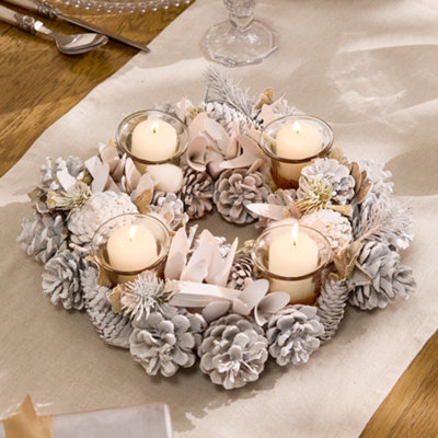 Dibor Wild Wonderland Xmas Table Decoration Centrepiece Christmas Christmas Décor Candle Holders from B&Q