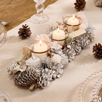 Dibor Light Wild Wonderland Trio Xmas Table Decoration Centrepiece Christmas Décor Candle Holder