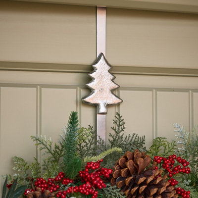 Dibor Silver Tree Over Door Christmas Decoration Wreath Hanger Hook from B&Q