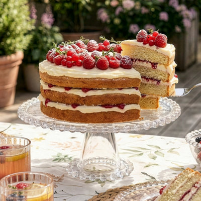 Dibor Traditional Bella Perle Glass Beaded Kitchen Accessories Glassware Cake Stand from B&Q