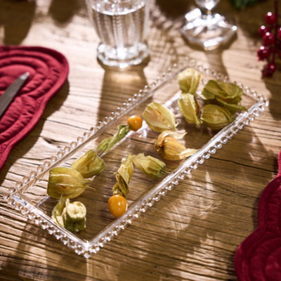Dibor Vintage Medium Bella Perle Beaded Glass Christmas Tableware Serving Platter Dish from B&Q