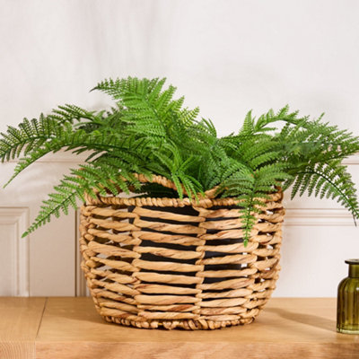 Dibor Vintage Style Large Open Weave Wicker Scalloped Planter Basket (Dia) 30Cm(H) 22Cm from B&Q