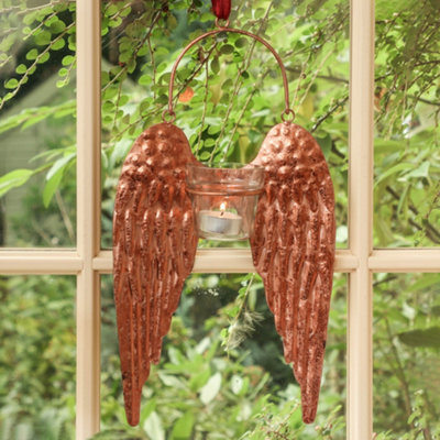Dibor Copper Angel Wings Decorative Tealight Décor Tealight Candle Holders