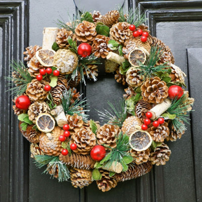 Dibor Vintage Style Citrus Spice Festive Decor Autumn-Winter Front Door Wreath Christmas Wreath 38Cm from B&Q