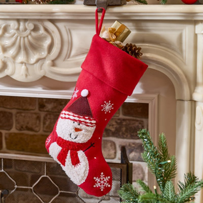 Dibor Red Snowman Children's Xmas Christmas Gift Bag Christmas Stocking For Kids from B&Q