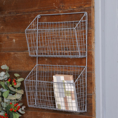 B&Q -  Charcoal Grey 2 Section Wire Storage Rack