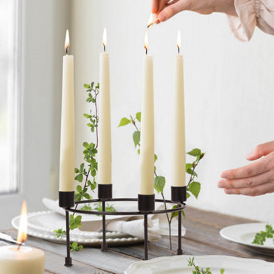 Dibor Round Matte Centrepiece Party Table Decoration Centrepiece Décor Candle Holder Black