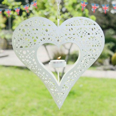 Dibor Hanging Heart Table Decor Tealight Décor Tealight Candle Holders Ivory