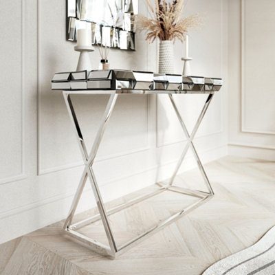 CARME Home Knightsbridge Silver Console Table from B&Q