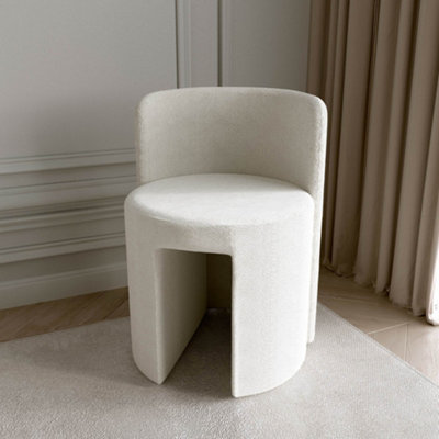CARME Home Lottie Ivory Bouclé Stool For Bedroom Living Room Home Decoration from B&Q