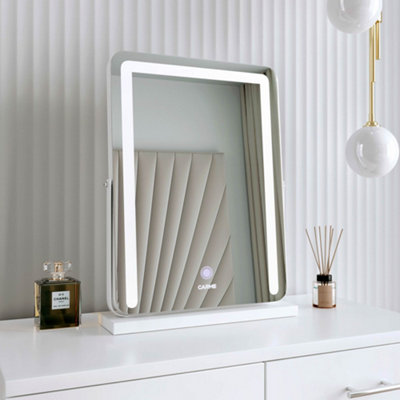 CARME Home Mia White Frameless Touch Sensor Led Light Mirror from B&Q
