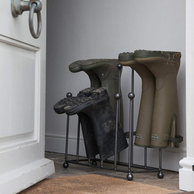 Ckb Ltd Farringdon Large Welly Stand Wellington Boot Rack Crafted In Steel Indoor Holds 6 Pairs Of WelliesWalking Boots Or Shoes from B&Q