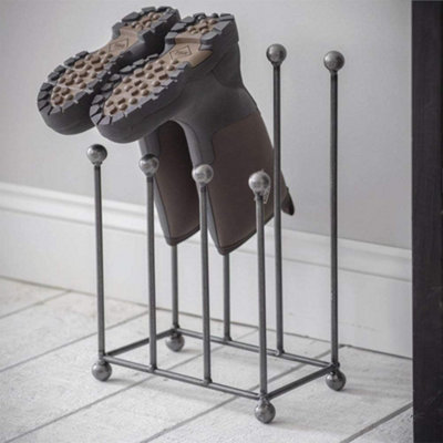 Garden Trading Small Welly Stand Wellington Boot Rack Crafted In SteelIndoor Holds 4 Pairs Of Wellies Farringdon from B&Q