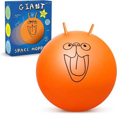 CKB LTD Giant Retro Space Hopper For Adults Inflatable Includes Foot Pump Extra Large 75Cm Orange from B&Q