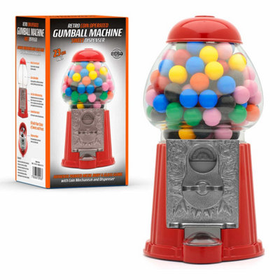 Ckb Ltd 9" Small Retro Coin Operated Gumball Machine Sweet Dispenser from B&Q
