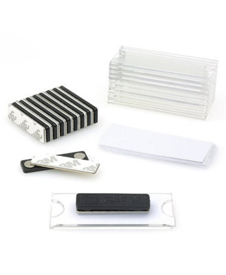Magnetic ID Badge Holder Name Tag 10 Plates Fastener With Self Adhesive Back UK - Image 3
