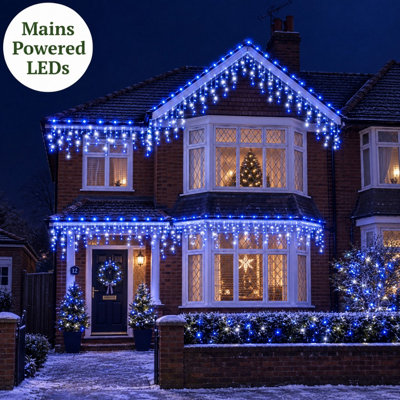 Best Artificial LED Icicle Lights - Blue/White - 2.5m - Image 3