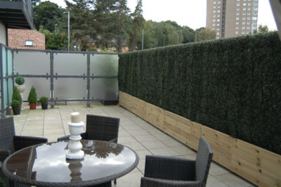 Best Artificial 50Cm X 50Cm Boxwood Topiary Hedging Mats Privacy Garden Screen from B&Q