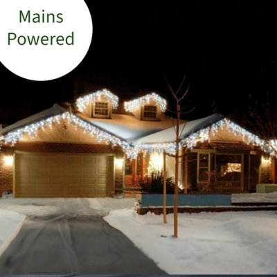 Best Artificial Mains Powered Bright White Led Multi-Function Icicle Light 15M - Image 3