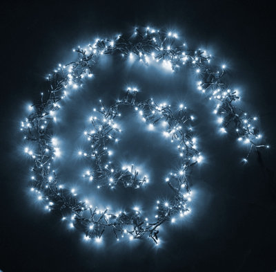 Best Artificial Bright White Connectable Led Indoor Outdoor Waterproof Cluster String Lights (480 Led's (10M)Low Voltage Plug) from B&Q