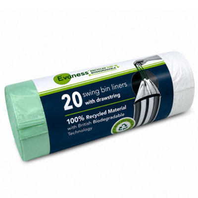 Evaness Biodegradable Drawstring Swing Bin Bags 50L- 60L (20 Bags) from B&Q