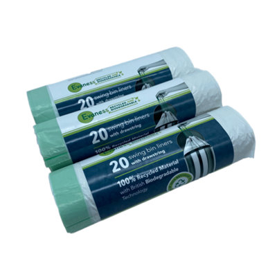 Evaness Biodegradable Drawstring Swing Bin Bags 50L- 60L (60 Bags) from B&Q
