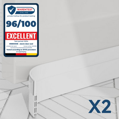 Hnnhome Draft Excluder1-Meter Self-Adhesive Draught Excluder For Bottom Of DoorsEnergy Saving And Soundproof(Whitex2) from B&Q