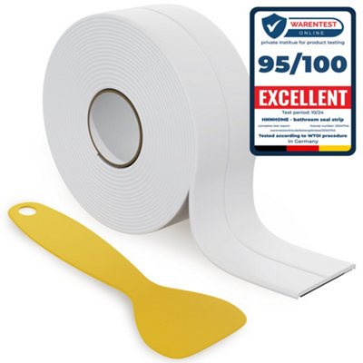 B&Q -  38mm X 3.2M White Self-Adhesive Bath Sealant StripWaterproof Sealing Tape Caulk Strip And Sink (White1)