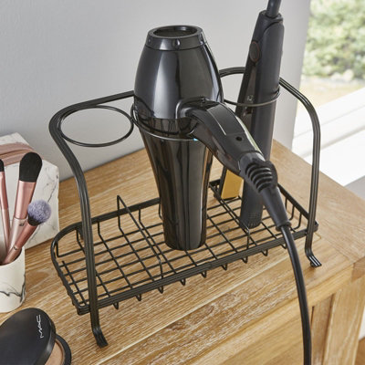 House Of Home Freestanding Hair Dryer & Straighteners Holder Storage Stand Cable Tidy In Graphite