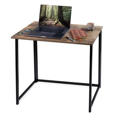 B&Q -  Folding Computer Desk Wooden Foldable Work Table Laptop Office Pc Space Saving