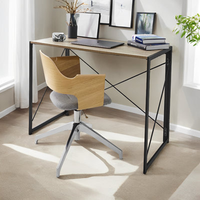 House Of Home Multifunction Folding Desk Portable Compact Computer Table Brown 100Cm from B&Q