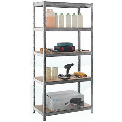 B&Q -  Boltless 5 Tier Shelving Racking Heavy Duty Steel Shelf Unit Shed Garage Home 180Cm X 90Cm X 40Cm