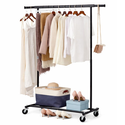 House Of Home Unisex Black Heavy Duty Clothes Rail Adjustable Width & Height - Image 3