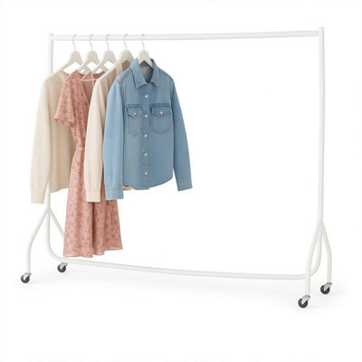 B&Q -  Heavy Duty Clothes Rail White5Ft X 5FtMetal Garment Rack