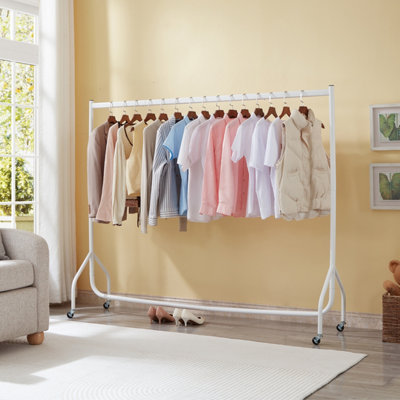 House Of Home Unisex White 6Ft Long 5Ft Tall Clothes Rail Superior Heavy Duty Clothing Rack - Image 4
