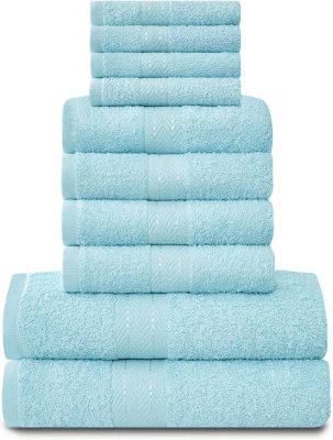 Gaveno Cavailia 10 Piece Toronto Towel Bale Set Aqua Premier Super Soft And Quick Obsorbent Bath Towel