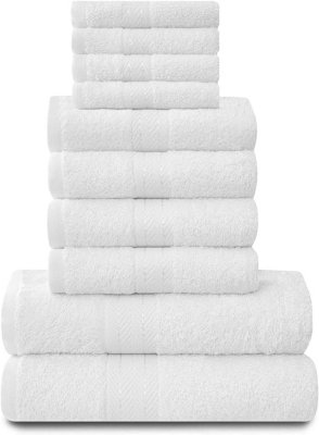 Gaveno Cavailia 10 Piece Toronto Towel Bale Set Premier Super Soft And Quick Obsorbent Bath Towel White