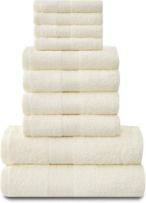 Gaveno Cavailia 10 Piece Toronto Towel Bale Set Premier Super Soft And Quick Obsorbent Bath Towel Cream
