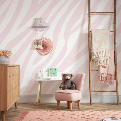 I Love Wallpaper Zebra Print Mural Pink (300Cm X 240Cm) from B&Q