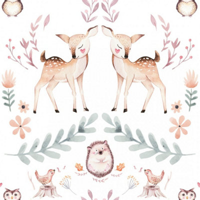 I Love Wallpaper Woodland Friends Wallpaper Multicoloured