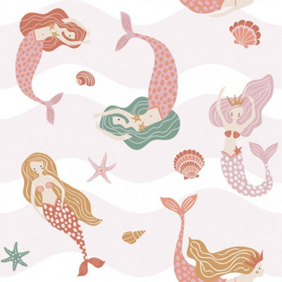I Love Wallpaper Mermaid Friends Wallpaper In Pink