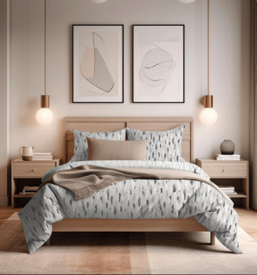 Copenhagen Home Rayne Reversible Superking Duvet Cover With PillowcasesCharcoal from B&Q
