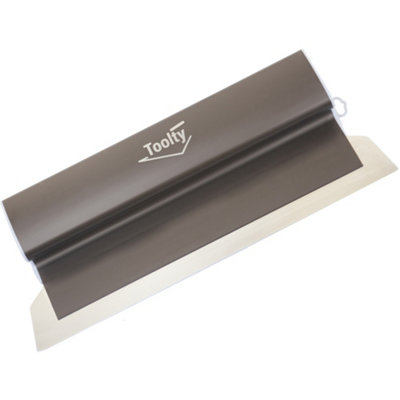 Toolty Skimming Spatula Plastering Darby With Aluminium Handle 800mm (32") Stainless Steel With 0.3mm Blade Diy from B&Q
