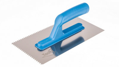 Toolty Stainless Steel Adhesive Notched Trowel With Plastic Handle270mm3X3mmFor Tiling Plastering Rendering Diy from B&Q