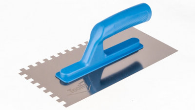 Toolty Stainless Steel Adhesive Notched Trowel With Plastic Handle270mm8X8mmFor Tiling Plastering Rendering Diy from B&Q