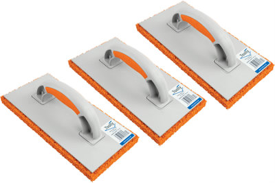 Toolty Sponge Grouting Float 280X140X18mm Set 3Pcs Hydro Rubber Two Component Handle Tiling Finishing Tool Trowel Floors Walls from B&Q