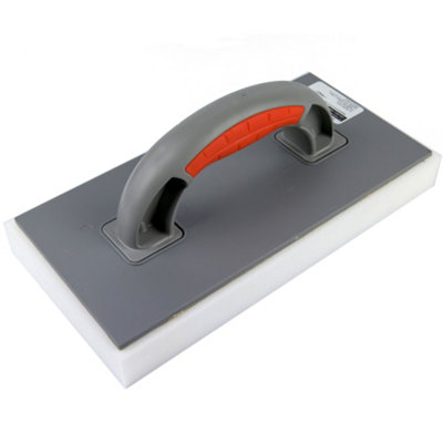 Toolty Incised Sponge Grouting Float 280X140X30mm White Dense Two Component Handle For Tiling Finishing Tool Trowel Floors Walls from B&Q