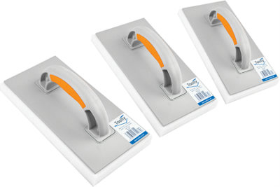 Toolty Incised Grouting Float 280X140X30mm Set 3Pcs White Dense Two Component Handle For Tiling Finishing Tool Trowel Floors Walls from B&Q